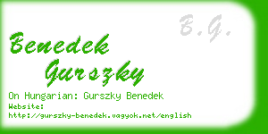 benedek gurszky business card